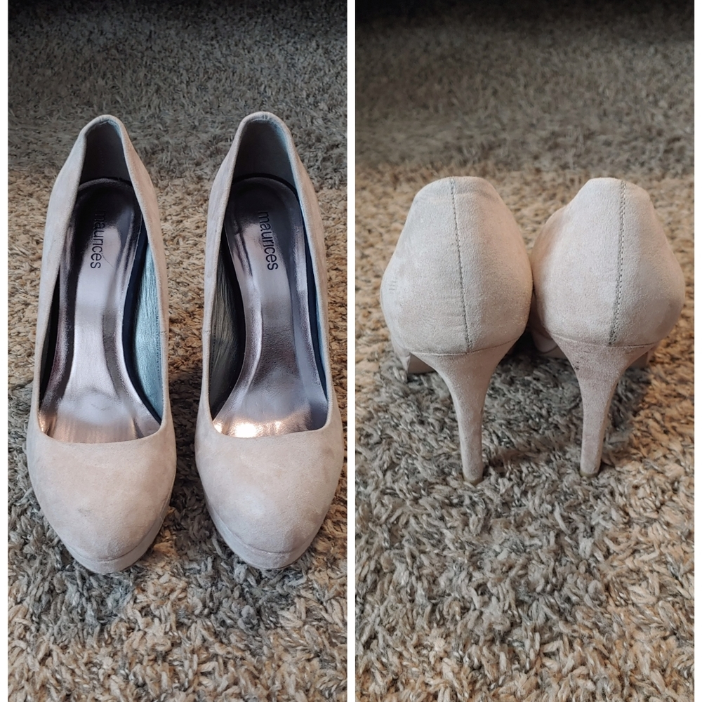Maurices Tan Suede High Heels Sz 8.5